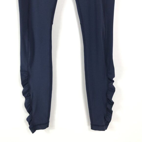 Lululemon Speed Tight Women's Size 4 Navy Blue Pockets Stretch Ruched Activewear - Picture 2 of 9